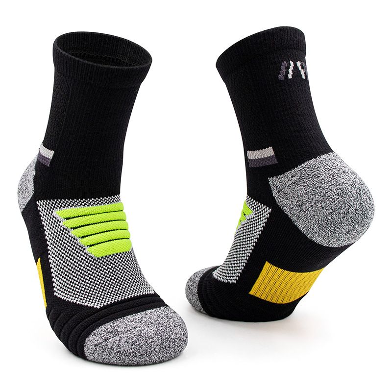 Shoe Accessories Basketball Socks Men's Long Tube Towel Bottom Professional Elite Mid Tube Socks Striped Color Matching Sweat Absorbent Sports Socks_voghion.com