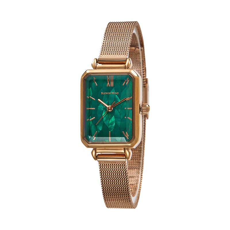Fashion Women's Watch Light Luxury Senior Square Small Green Watch Students Simple Temperament Watch_voghion.com