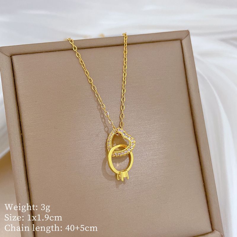 Love 【 】Rig Exquisite leichte Luxus-Charme Wunderschöne Full-Diamant-Halskette für Damen Vielseitiges Schlüsselbein Titanstahl 【 】_voghion.com