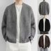 Herren-Cardigan mit V-Ausschnitt – Leichter Strickmantel mit offener Vorderseite (atmungsaktiv, dehnbar, M-3XL, minimalistisch, Business Casual)_voghion.com