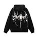 American High Big Spider Foam Print Hoodie Unisex Street Style Loose Hip Hop Cardigan Jacket_voghion.com