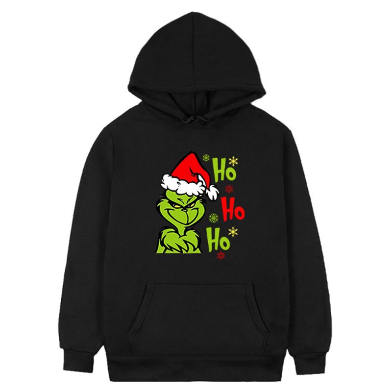Lässiger Kapuzenpullover mit weihnachtlichem Aufdruck für Herrenbekleidung_voghion.com