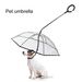 Guangying Pet Rain Tool Durable Steerable Stick Strong Wind Resistance Adjustable Length Outing Accessory TPU Rain Gear With Dog Leash Rope For Puppy_voghion.com