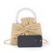 Borsa a mano in paglia intrecciata da donna, versatile, fatta a mano, con fiocco, modello primavera estate e design di perle_voghion.com