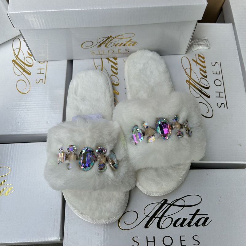 Women's Slippers trade fashion original single fur slippers rhinestone autumn women's shoes slippers_voghion.com