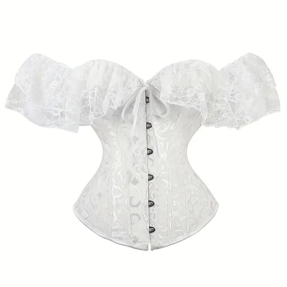Women's Intimates Fishbone Corset Lace One Shoulder Palace Retro Body Shaping Top Tight Abdomen Bone Clothes_voghion.com