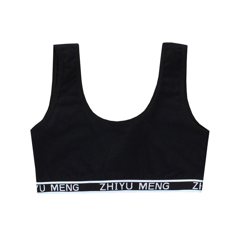 Mädchen Tube Top Halbkörper Einfarbig Basis Unterwäsche Kleine Weste Baumwolle Umwickelt BH BH Entwicklungsphase Student Doppelschicht Sommer_voghion.com