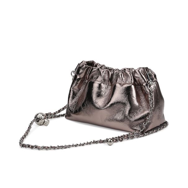 2024 Pop Little Golden Ball Chain Luxus Unterarm Cloud Fold Echtes Leder Knödel Damen Single Shoulder Crossbody_voghion.com