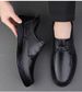 Lederschuhe, elegante Freizeitschuhe, niedrige Schnürschuhe mit Lederoberfläche, Fußoberteil, runde Zehenkappe, Arbeitsschuhe für Herren_voghion.com