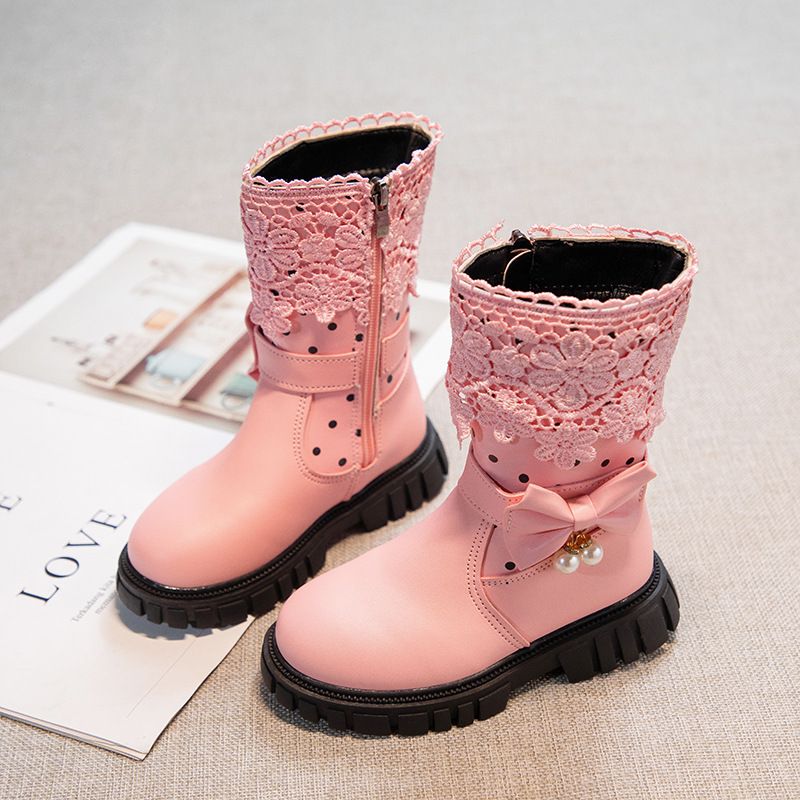 Children's Shoes 2025 Autumn New Fashion Long High Tube Little Girls' Fleece Lined Winter Boots_voghion.com