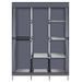Armadio portatile con appendiabiti grigio 71, scaffale organizer per riporre gli abiti_voghion.com