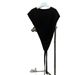 Elegant Fashion Versatile Asymmetrical Shoulder Shawl Design Shawl-style Pullover Knitted Vest Casual Black_voghion.com