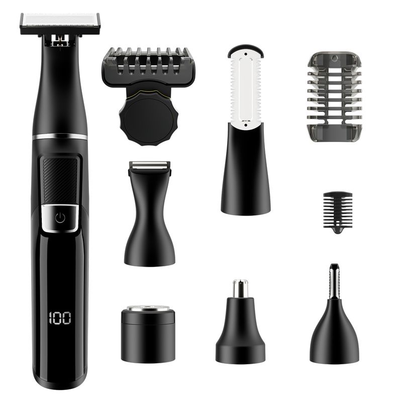 Tondeuse à barbe 5 en 1 pour hommes, rasoir électrique, lame réglable pour le visage_voghion.com
