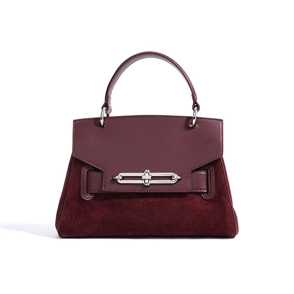 Elegante e spaziosa borsa tote in vera pelle per donna - Borsa a tracolla e a spalla versatile nei colori marrone moka, rosso Anchora, caffè_voghion.com