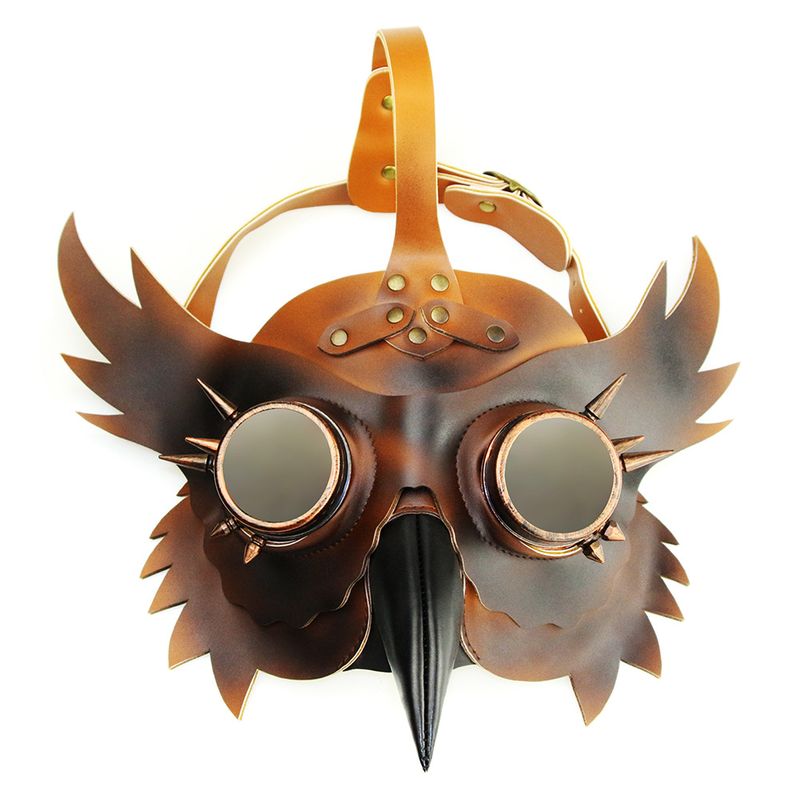 Steampunk medieval Plague Beak Mask Halloween PU Animal mask bar props_voghion.com
