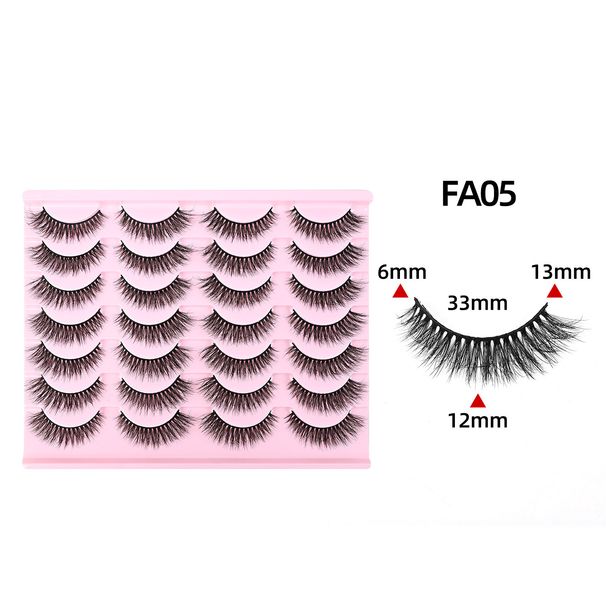 Kirpik Seti Üç Boyutlu Yarım Yıl Sahte Kirpikler Dağınık Makyaj Kalın Doğal Kıvrımlı Üç Boyutlu Kirpikler 14 Çift_voghion.com