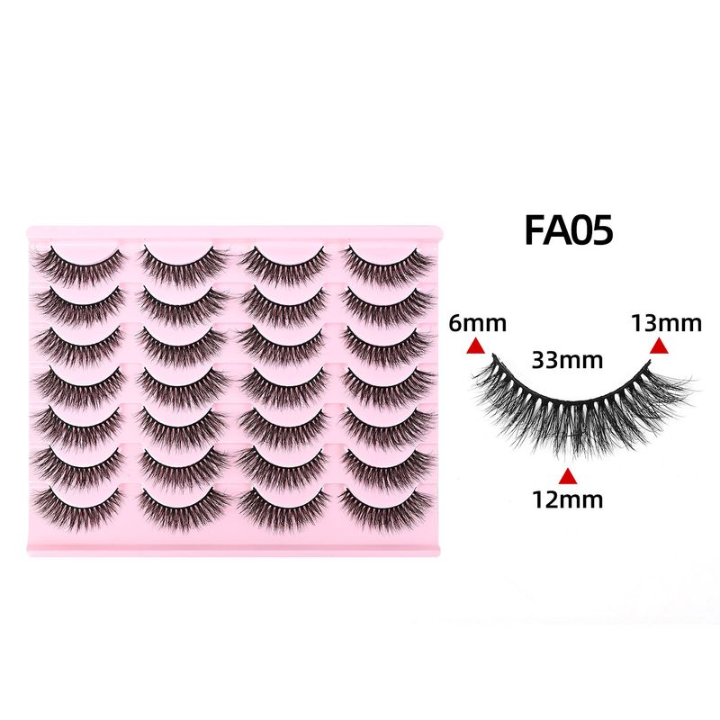 Eyelashes Set Three Dimensional Half Year False Eyelashes Messy Makeup Thick Natural Curling Three Dimensional Eyelashes 14 Pairs_voghion.com