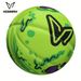 Pallone da basket in gomma n. 7 - Verde neon con logo V nero e macchie viola/nere, resistente, per allenamento indoor e outdoor_voghion.com
