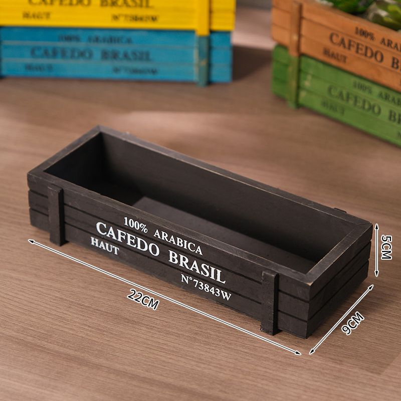 Wooden Flowerpot Balcony Potted Plant Rectangular Solid Wood Succulent Bonsai Grid Wooden Box_voghion.com