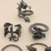 Ready Stock 5 Stück Vintage Hip Hop Punk Drache Schlange Schmetterling Fledermaus Schädel Retro Knöchelgelenk Ringe Frauen Gothic Fingerring Set Tier_voghion.com