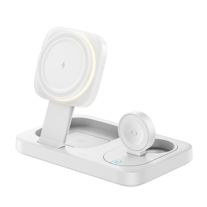 Cross Border New Product Folding Magnetic Three In One Wireless Fast Charging Charger Suitable For Mobile Phone Holder Wireless Charging_voghion.com