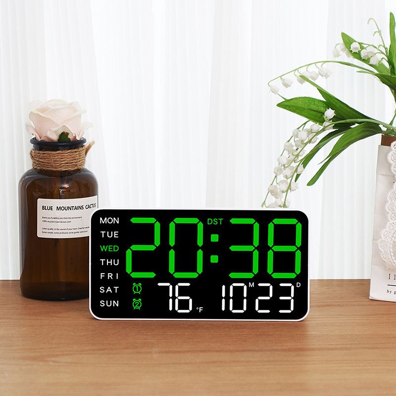 Wall Clocks Borderless Electronic Multifunctional Hanging And Standing Simple Digital Clock Display_voghion.com