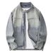 Suitable For All Seasons Niche American Style Stand Collar For Men High-end Street Cool Biker Denim Jacket_voghion.com