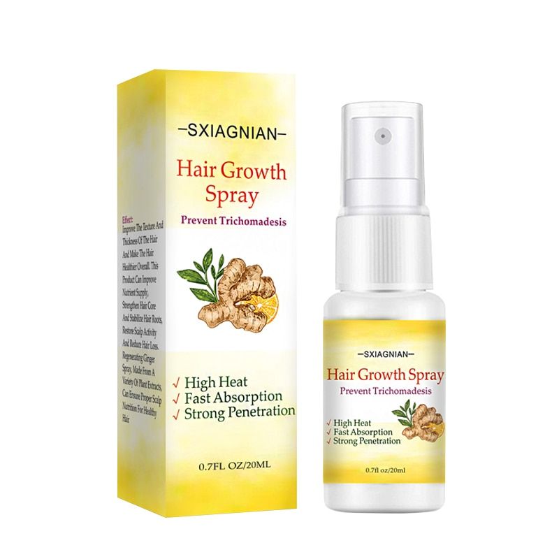 Sérum de croissance rapide des cheveux au gingembre, Spray d'huile essentielle de repousse, produits Anti-perte de cheveux, prévient la calvitie, traitement du cuir chevelu, beauté et santé_voghion.com