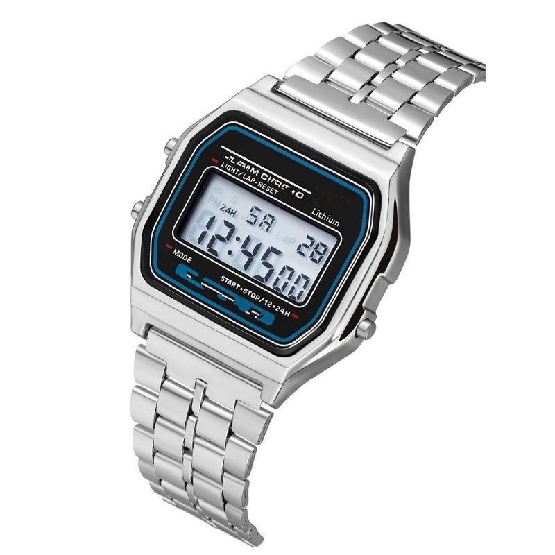Dameshorloges Mannelijke en vrouwelijke studenten LED elektronisch horloge Stalen band Modehorloges Multifunctioneel_voghion.com