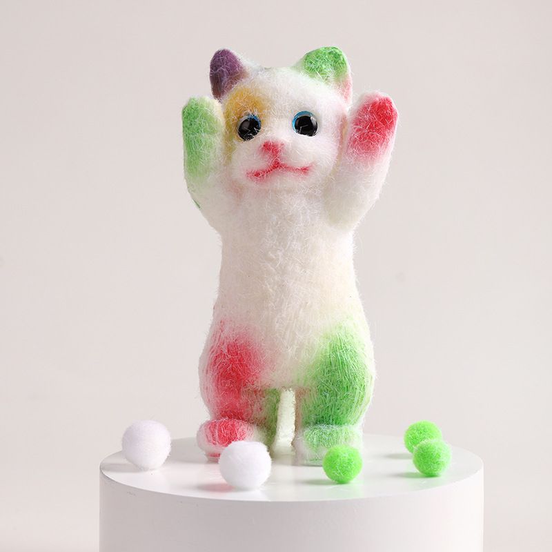 Juguete de espuma Squishy con forma de gato, manos arriba, para apretar, música, descompresión, simulación, mismo estilo, para apretar, descompresión, ventilación, gato gordo._voghion.com