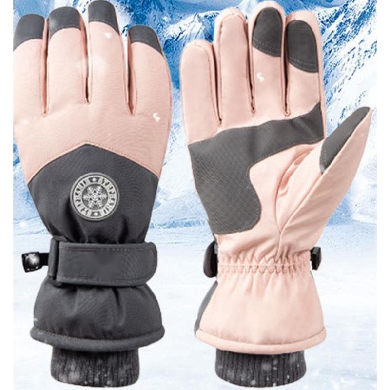 Luvas quentes de esqui de inverno para homens e mulheres, ciclismo ao ar livre, tela sensível ao toque, forro de lã, à prova de frio, à prova de vento_voghion.com