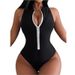 Swimsuit Sexy Bikini One-piece Zipper_voghion.com