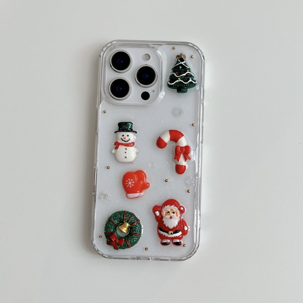 Epoxy Santa Weihnachtsbaum für iPhone 17 Pro Max Apple 16 Handyhülle 15 Uhr neues Modell_voghion.com