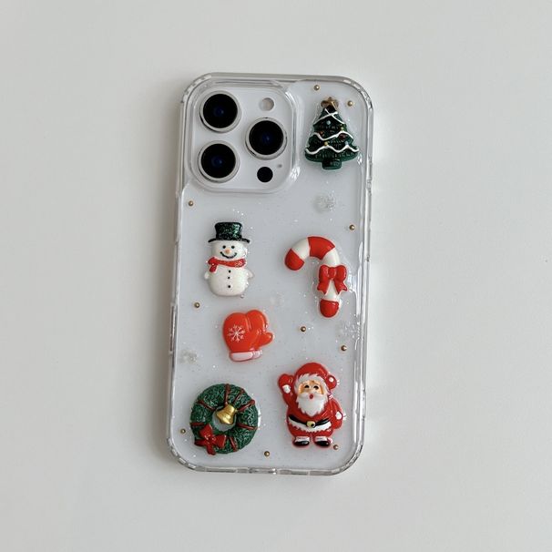 Epoxy Santa Weihnachtsbaum für iPhone 17 Pro Max Apple 16 Handyhülle 15 Uhr neues Modell_voghion.com