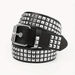 HOT Gothic PU Leather Studded Waist Belts Solid Eyelet Metal Pin Buckle Square Bead Rivet Belt Punk Jeans Decorative_voghion.com