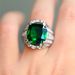 Cao Shi's New Classic Temperament Green Micro Inlaid Zircon Fashionable Women's Ring_voghion.com