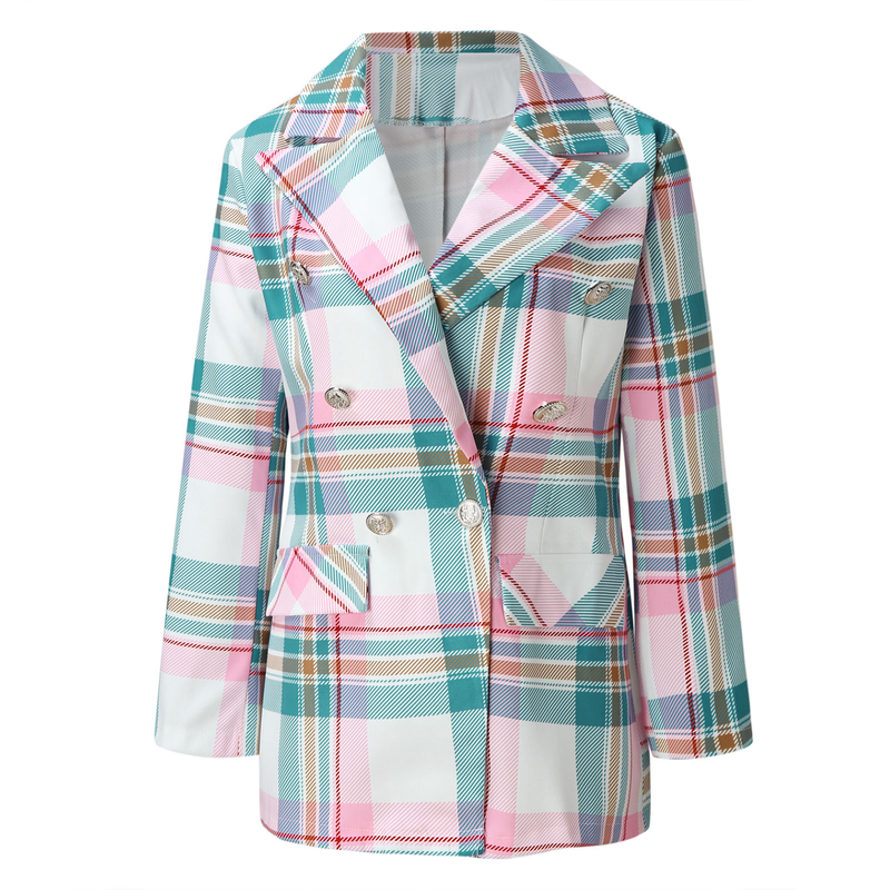 Blazer scozzese stile hot per abbigliamento donna_voghion.com