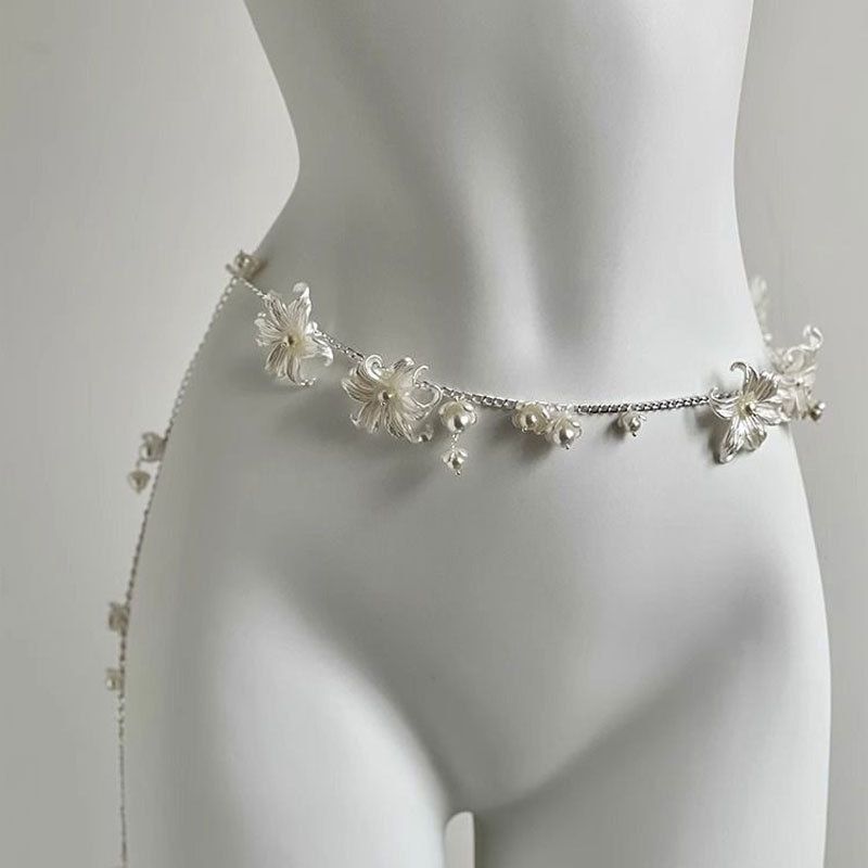 Korean Version New Pearl Tassel Butterfly Waist Chain For Women Long Layered Necklace Light Luxury Fashion Super Fairy_voghion.com