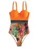 Maillot de bain push-up à imprimé floral élastique noir pour femme_voghion.com