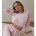 KSS/SECRET Women's Casual Set, Stylish, Simple, Loose-fitting, Long-sleeved Pullover Pants With Hollowed-out Design._voghion.com