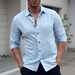 Herrenbekleidung Hochwertiges, leichtes und atmungsaktives Hemd, einfarbig, lässig, langärmelig_voghion.com