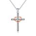 Women's Jewelry S925 Sterling Silver Cross Pendant Necklace With Zircon, Elegant And Unique Design, Layered Chain For Stylish Look_voghion.com