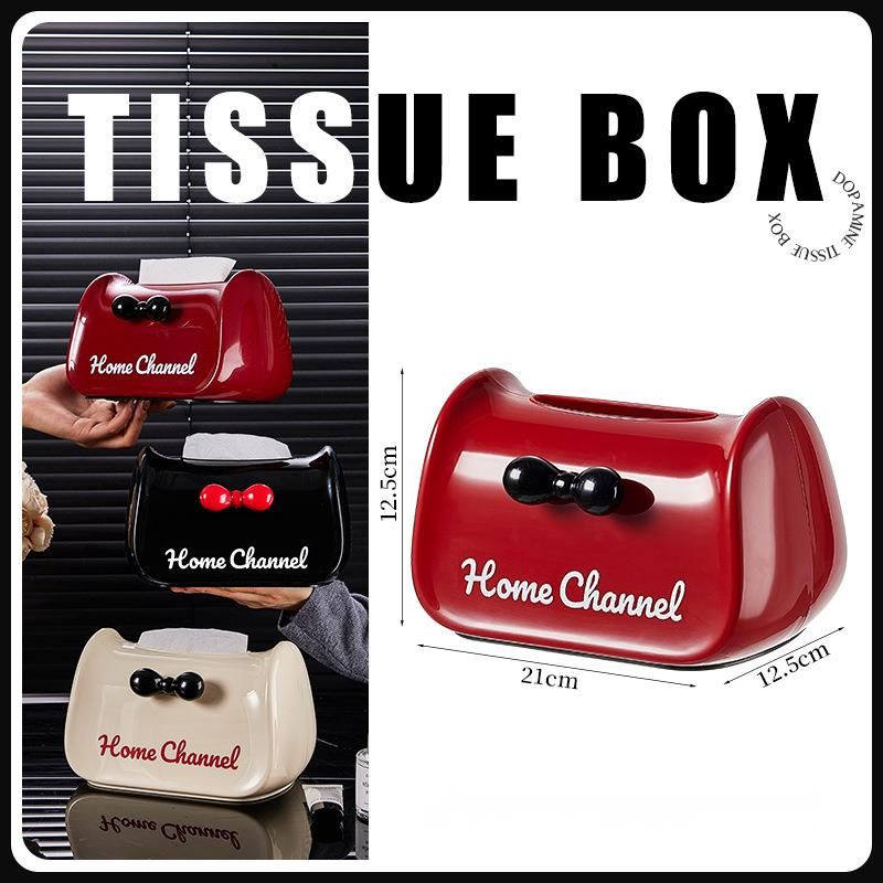 Creative Living Room High-Value Face Towel Storage No-Drill Bathroom Toilet Tissue Box Two Compartments_voghion.com
