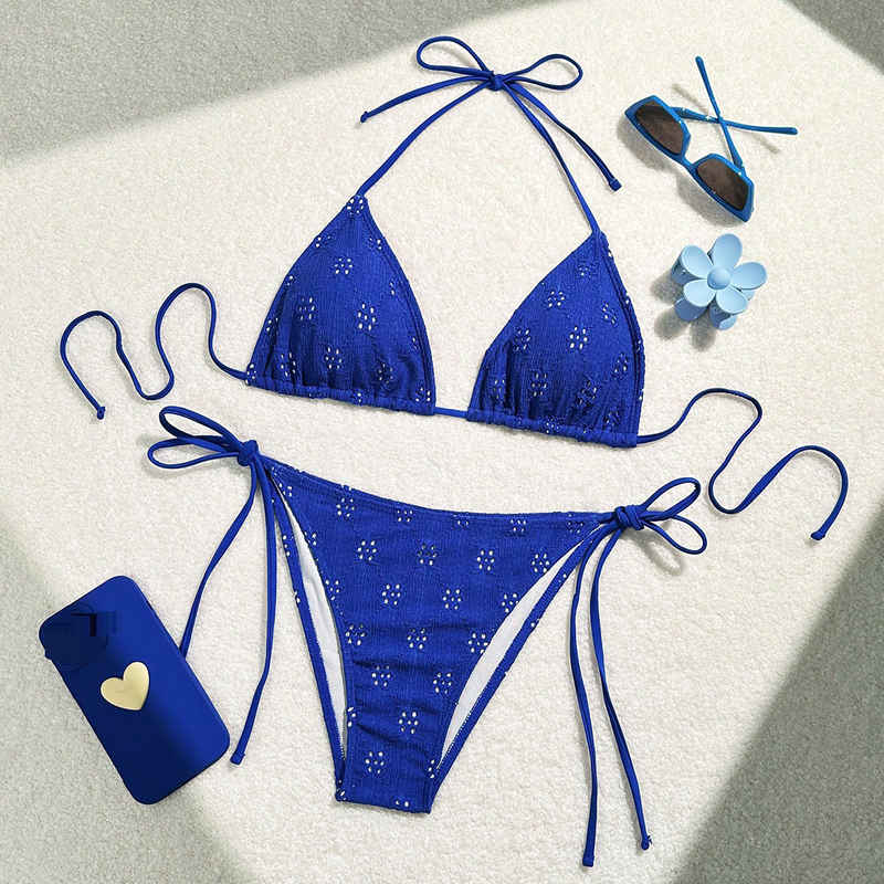 Damenbekleidung Einfarbig Rückenfrei Sexy Strandbikini Zweiteiliger Badeanzug Damenmode Badeanzug_voghion.com