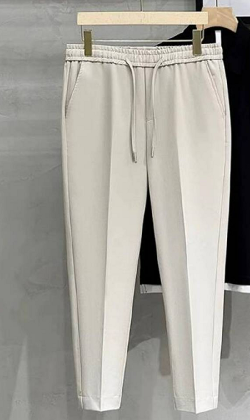 Pantalon de costume décontracté à neuf points pour hommes, coupe slim, petits pieds, été 2025_voghion.com