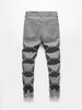 Boys' Grey Elastic Paint-shaping Hole Tights With Curled Hems, Fashionable, Casual, Simple And Versatile, Suitable For Daily Outings, College Casual,_voghion.com