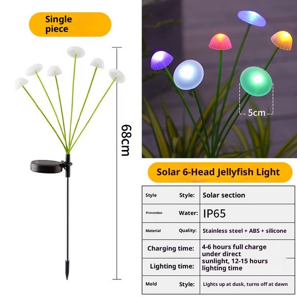 Solar-Powered LED Jellyfish Garden Lights – Waterproof Outdoor Decorative Lighting With Auto Dusk-to-Dawn & Motion Sensor_voghion.com