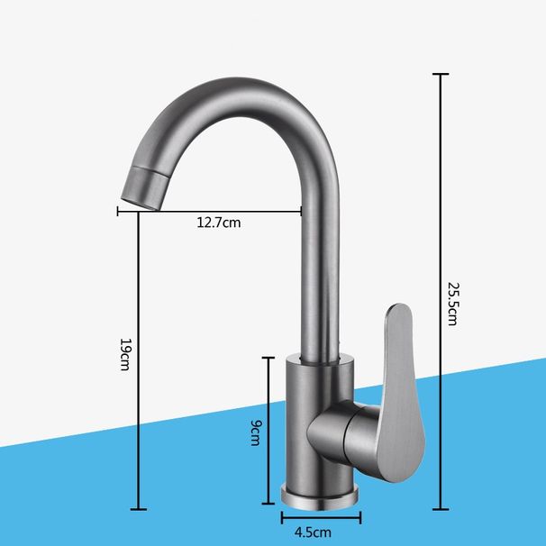 Küchenarmatur für Spüle, anthrazitgrauer Edelstahl, Warm-/Kaltwasser-Doppelnutzung, Waschtischarmatur für Badezimmer_voghion.com