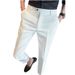 Pantaloni casual da uomo in seta ghiacciata antirughe, neri e bianchi, a nove punti, sottili e versatili, alla moda_voghion.com