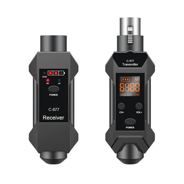Mikrofon-Funksystem, Mikrofon-Funksendersystem, wiederaufladbares 2,4-GHz-Funk-Audioübertragungssystem für Gitarre_voghion.com